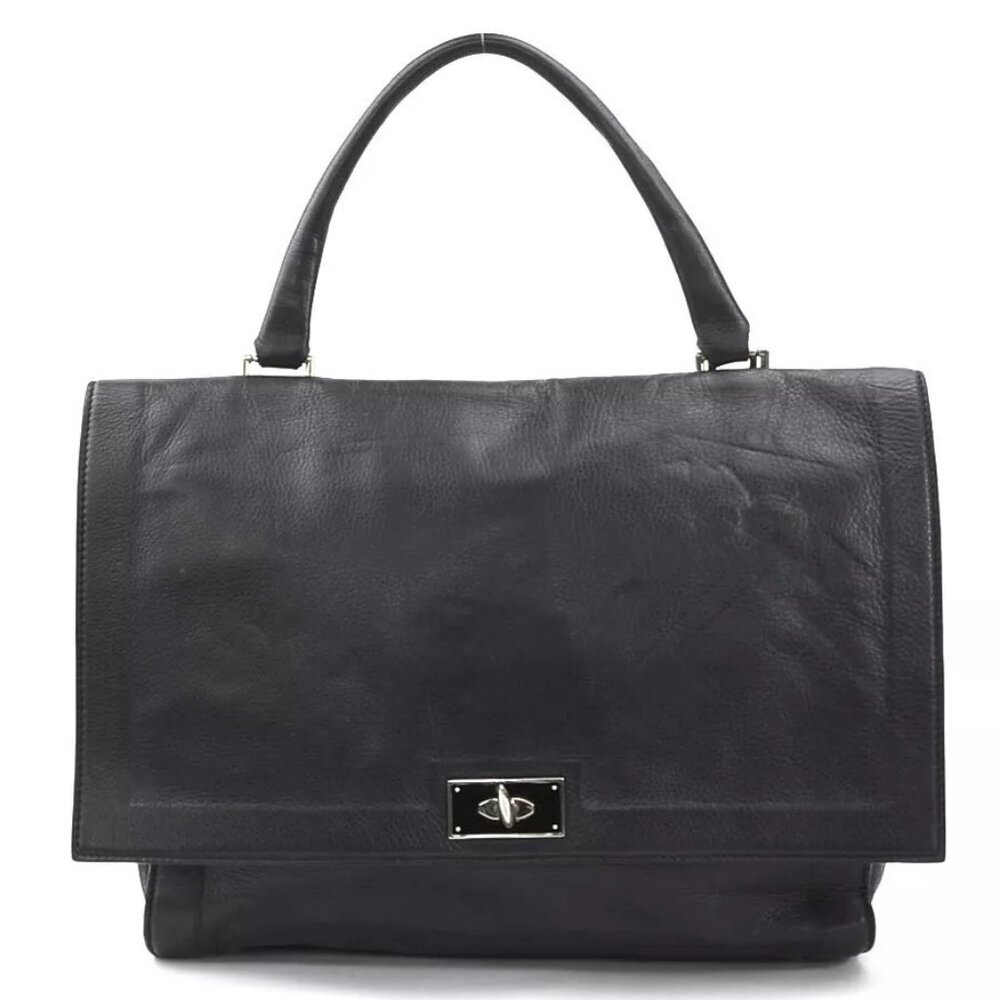 Authentic Givenchy Handbag Black Leather/Silverto… - image 1